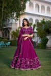 Wine Colour Vichitra Silk With Sequins And Thread Embroidery Work Lehenga With Blouse Dupatta Best Wholesale Shop In Surat